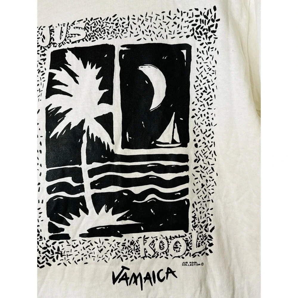 Vintage 90s Jamaica Tourist T Shirt Single Stitch USA Palm Beach L